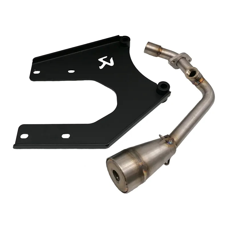 JM Tuning Voorbocht tbv Akrapovič Uitlaat - Vespa &amp; Zip - 50cc 4T3V iGet - Euro4 / Euro5