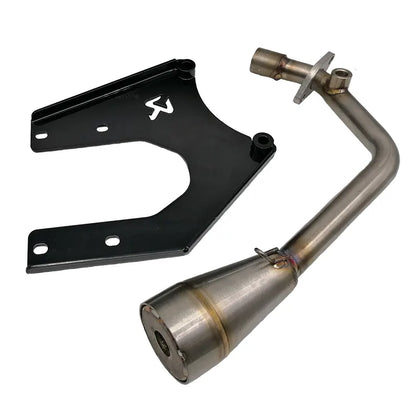 JM Tuning Voorbocht tbv Akrapovič Uitlaat - Vespa &amp; Zip - 50cc 4T3V iGet - Euro4 / Euro5