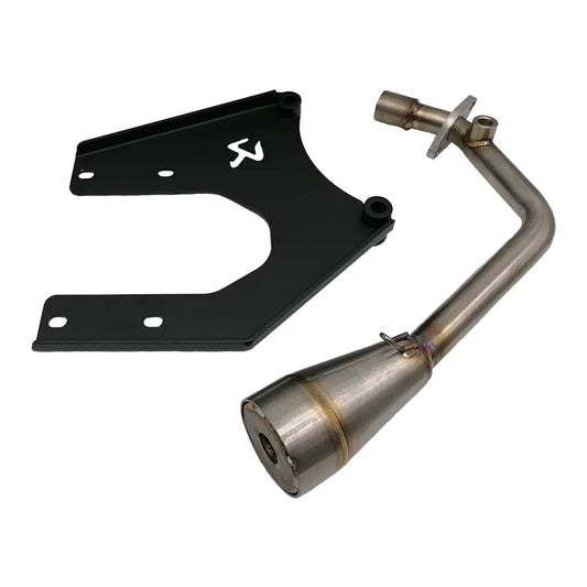 JM Tuning Voorbocht tbv Akrapovič Uitlaat - Vespa & Zip - 50cc 4T3V iGet - Euro4 / Euro5