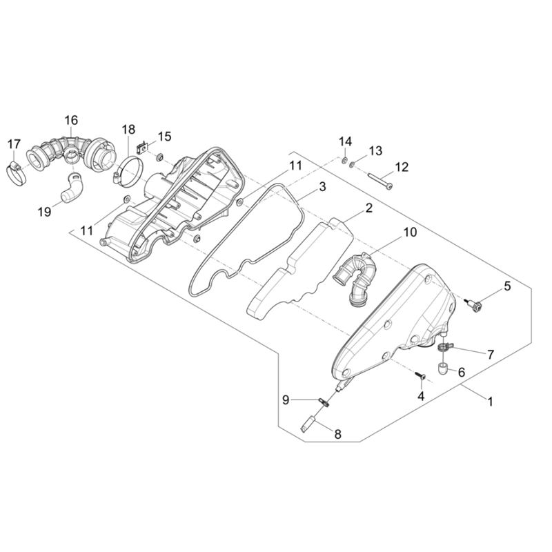 19. Vespa Sprint 50 IGET 4T 3V Euro5+ - 2024-2026 - Onderdelen Luchtfilter