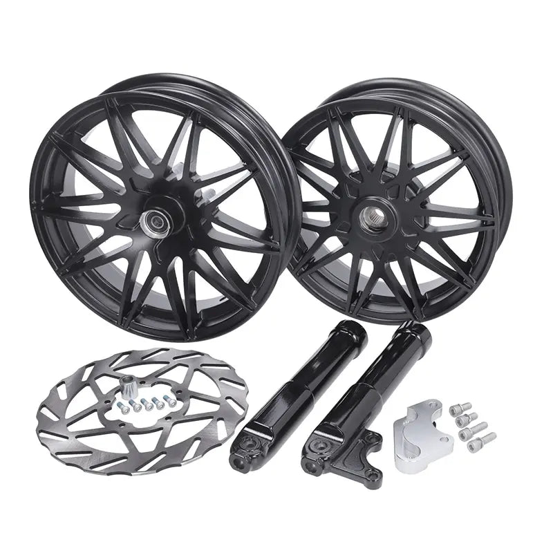 Fast Arrow Pro - Sportvelgen Piaggio Zip + Remschijf + Vorkpoten - Glans- of Matzwart - Voor 12 inch / Achter 11 inch