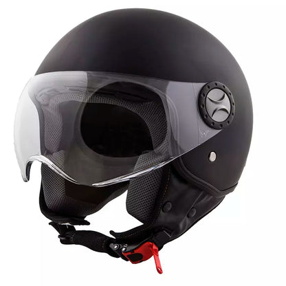 Helm Vito Jet Loreto - Transparant Vizier - Mat Zwart - Alle maten