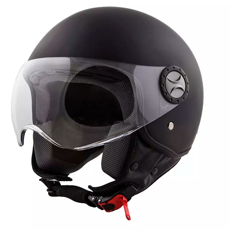 Helm Vito Jet Loreto - Transparant Vizier - Mat Zwart - Alle maten