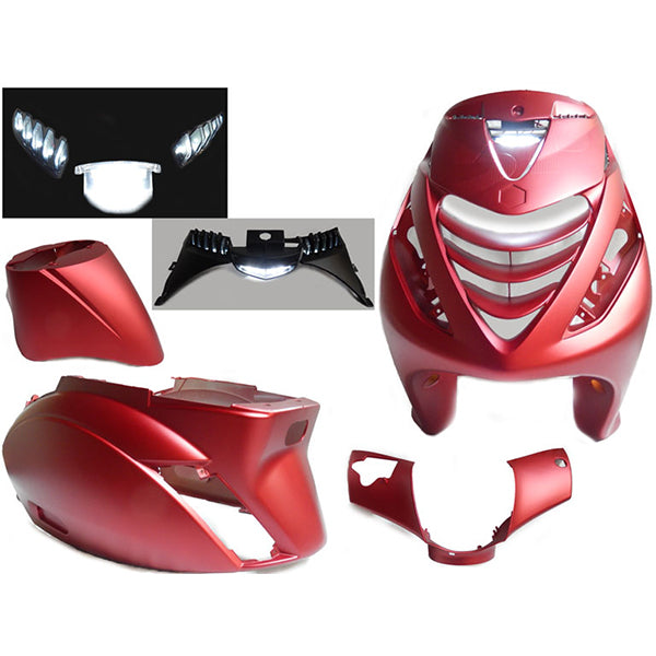 Kappenset – Piaggio Zip – 6-delig – met SP neus – Mat Rood