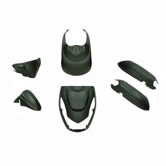 Kappenset - 6 Delig - Peugeot Kisbee - euro-3/4/5 - Mat Zwart -