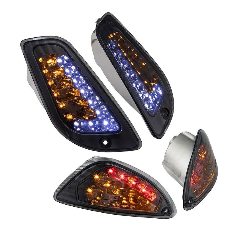 LED-Blinker-Set für Vespa LX/LXV/S-Modelle – Vorne + Hinten – Rauchglas/Klar
