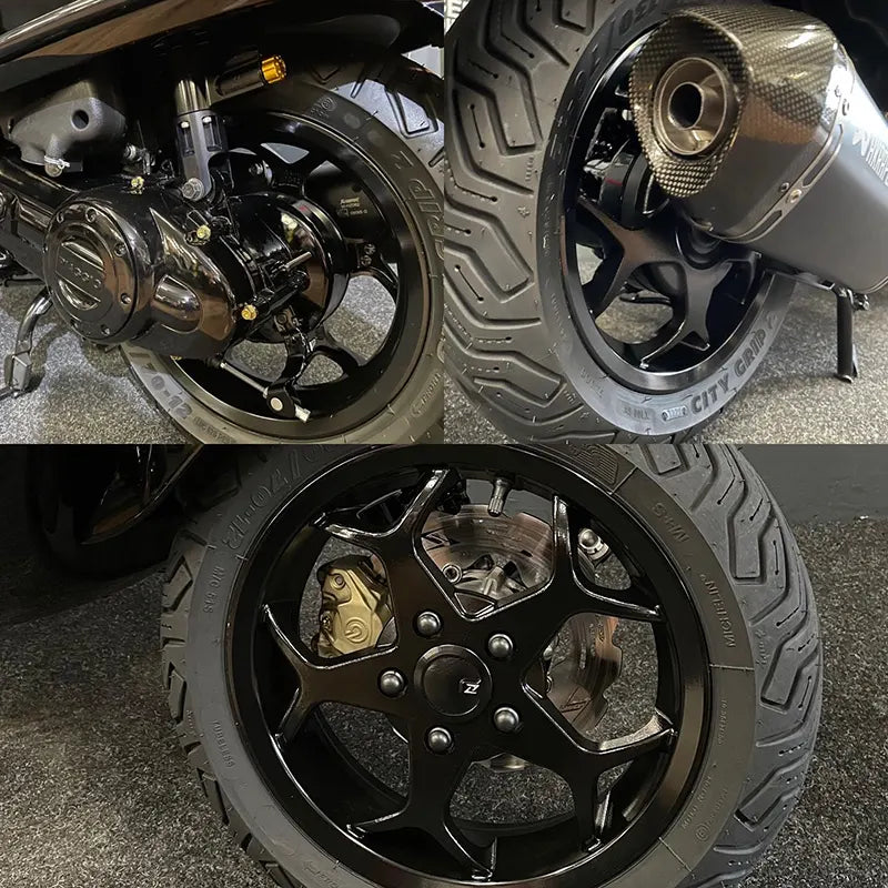 Lamborghini / MP3 style velgen set Vespa Sprint / Primavera - 50cc modellen met trommelrem achter