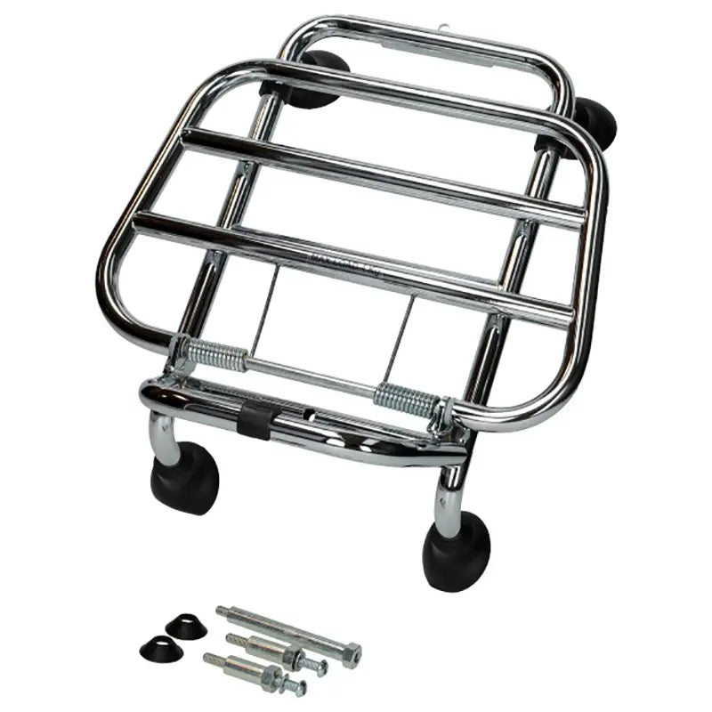 Original Vespa Luggage Rack Front - GTS 125 ~ 300 - Euro4 / Euro5 models - Chrome / Gloss Black - 1B003754 / 1B007202
