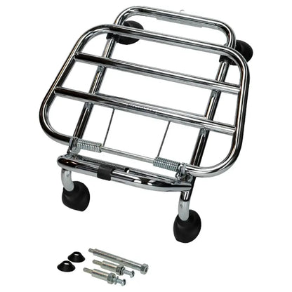 Original Vespa Luggage Rack Front - GTS 125 ~ 300 - Euro4 / Euro5 models - Chrome / Gloss Black - 1B003754 / 1B007202