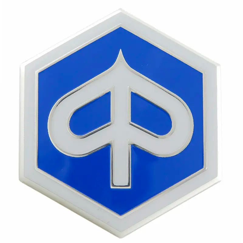 Piaggio Logo Sticker MP3 Velg - 5 x 55 x 62mm - Blauw / Wit - 1B001194