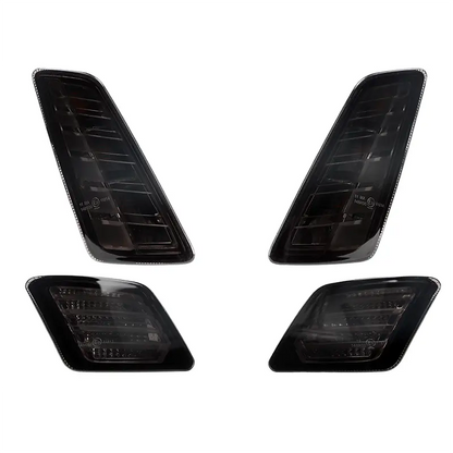 Power1 - Juego de intermitentes delantero y trasero - Vespa GTS 125 ~ 300 - Euro5 desde año de fabricación 2023 - Cristal ahumado oscuro