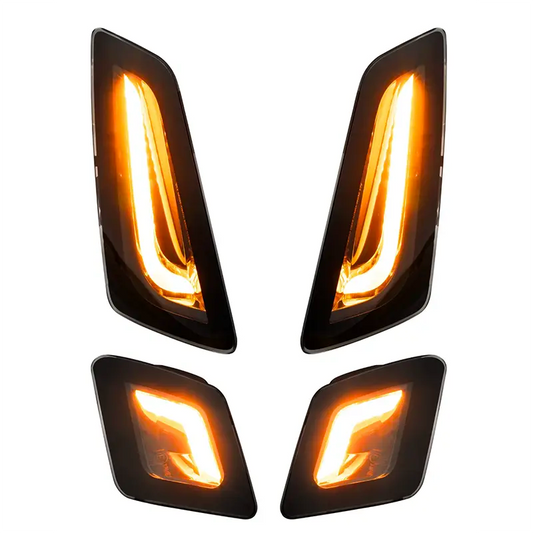 SIP - Knipperlichtset Voor &amp; Achter - Vespa GTS 125 ~ 300 - Euro5 vanaf Bouwjaar 2023 - Smoke Glas