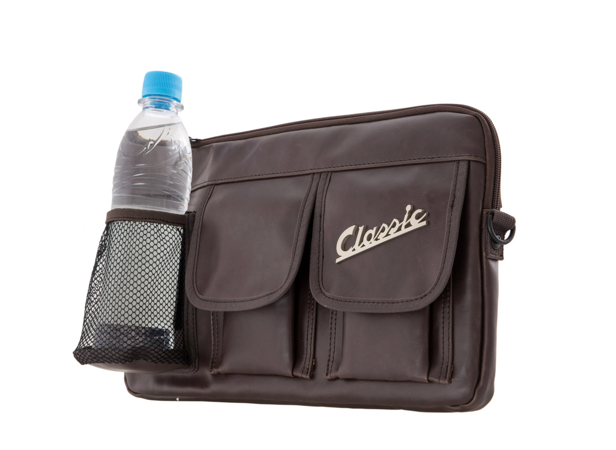 Sacoche de boîte à gants classique SIP - Vespa - Marron foncé - Similicuir
