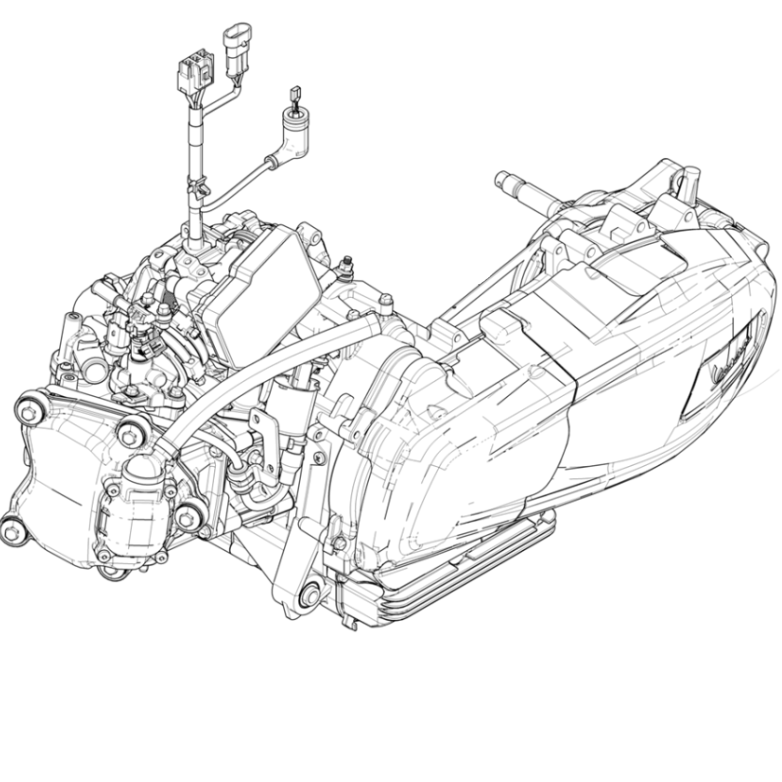 Moteur Piaggio d'origine - Vespa GTS 300 HPE Euro5 - 2020-2022 - CM2930215