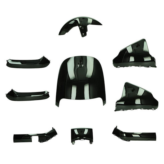 Kit de carénages - 9 pièces - Yamaha Aerox - Noir mat - ancien modèle d’Aerox avant 2014