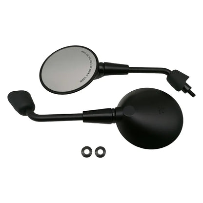 Spiegelset Rond Kort - Vespa Primavera / Elettrica / GTS - Chroom, Mat- en Glanszwart