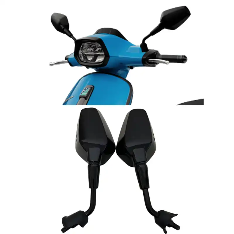 Spiegelset Kort Sport - Vespa Sprint / Primavera - M10 - Nieuw model - Euro5+ - na 2024 - Mat Zwart