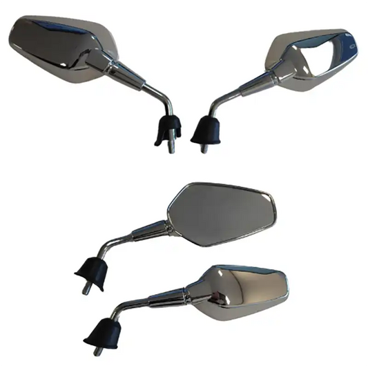 Spiegelset Kort Sport - Vespa Sprint / Primavera - M10 - Nieuw model - Euro5+ - na 2024 - Chrome