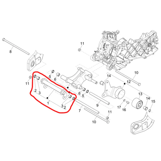 Swingarm Frame side Engine suspension Subframe - Piaggio Zip Euro5 - 1C005372