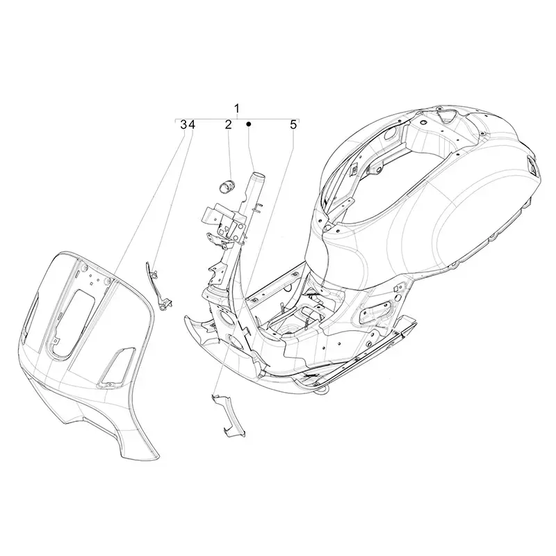 Origineel Frame Vespa GT / GT L / GTS / GTV - Ongelakt / Originele Kleuren - 1B0008635