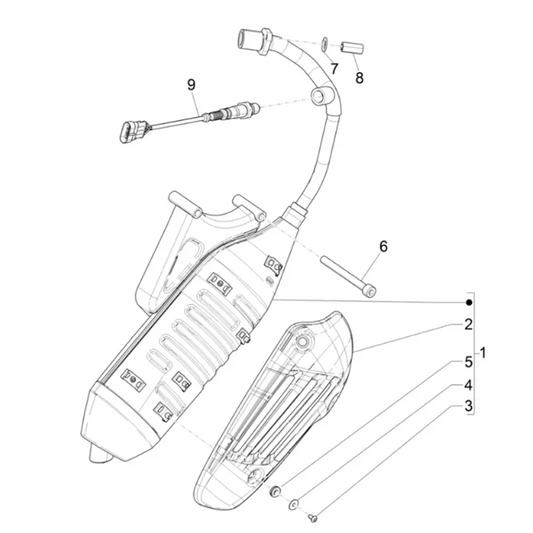 18. Vespa Sprint 50 IGET 4T 3V - Euro4 - 2017-2020 - Onderdelen Uitlaat