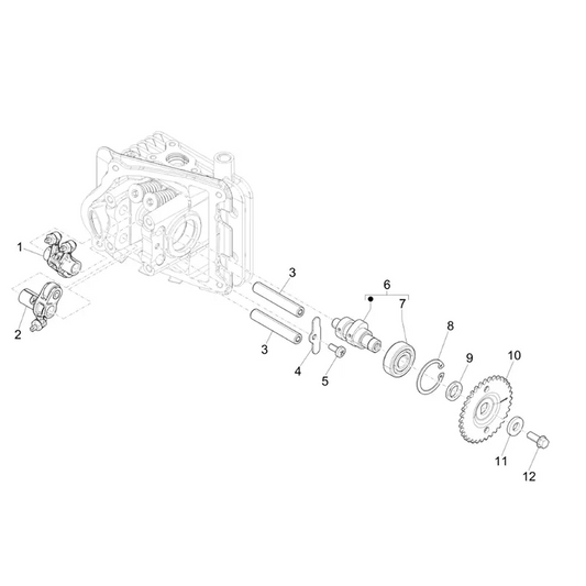 06. Vespa Sprint 50 IGET 4T 3V - Euro4 - 2017-2020 - Onderdelen Nokkenas - Tuimelaar