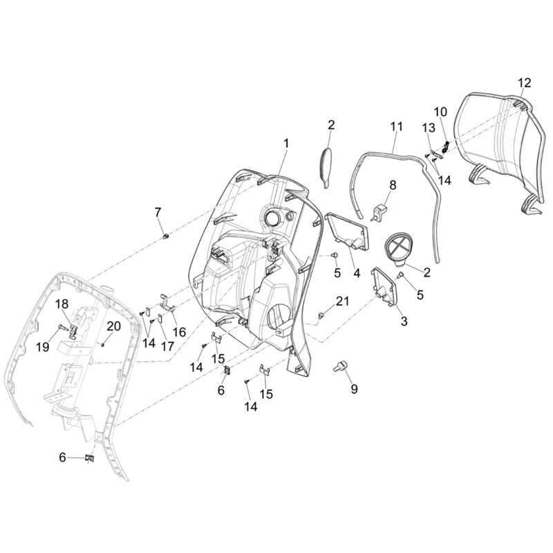 24. Vespa Sprint 50 IGET 4T 3V Euro5 - 45 km/h - 2019-2022 - ZAPCD0101 - Onderdelen Binnenbekleding