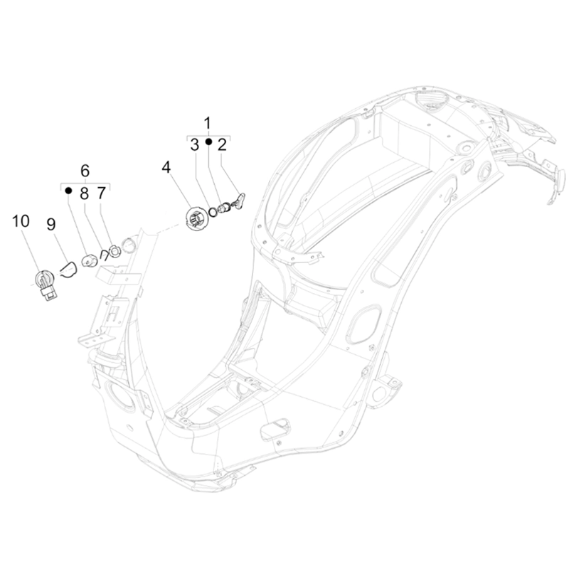 33. Vespa Sprint 50 IGET 4T 3V Euro5+ - 2024-2026 - Repuestos para el interruptor de contacto