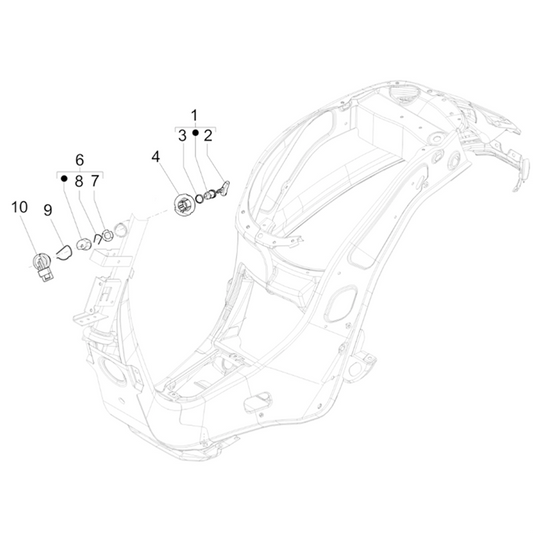 33. Vespa Sprint 50 IGET 4T 3V Euro5 - 45 km/h - Facelift 2024 - ZAPCD0101 - Parts Ignition Switch