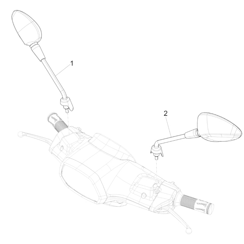 32. Vespa Sprint 50 IGET 4T 3V Euro5 - 45 km/h - Facelift 2024 - ZAPCD0103 - Parts Mirrors