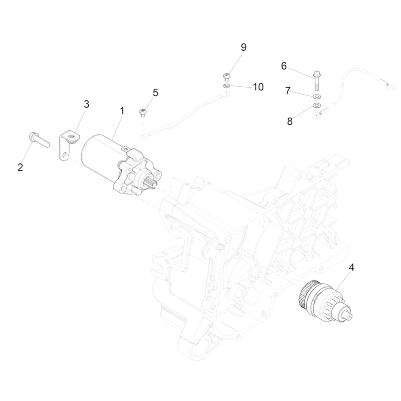 12. Vespa Sprint 50 IGET 4T 3V Euro5 - 45 km/h - 2019-2022 - ZAPCD0101 - Onderdelen Startmotor