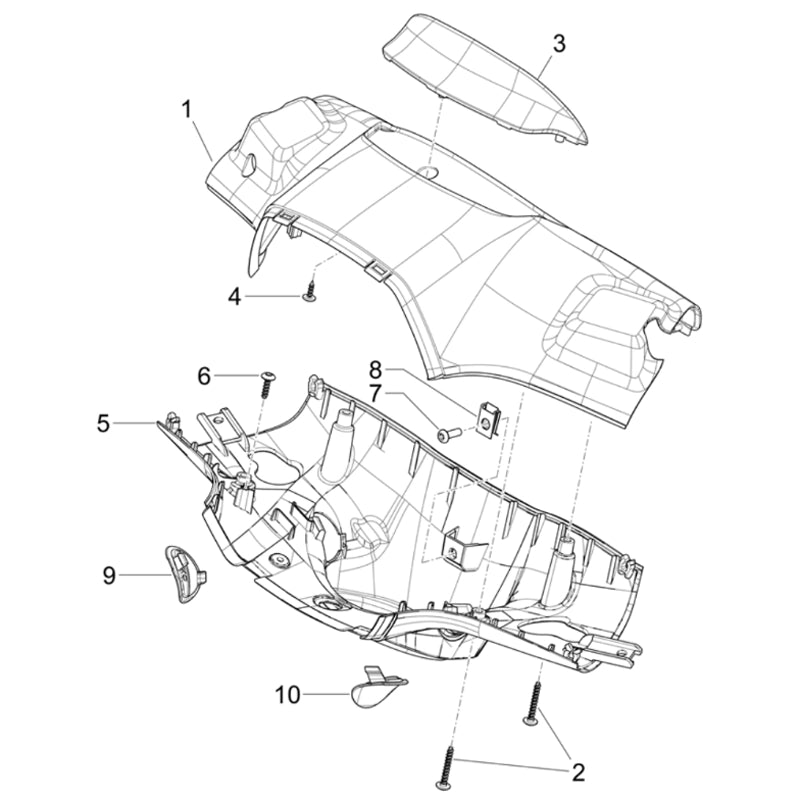 36. Vespa Sprint 50 IGET 4T 3V Euro5 - 45 km/h - 2019-2022 - ZAPCD0101 - Onderdelen Stuurbekleding