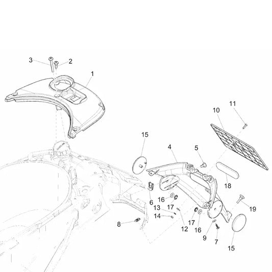 29. Vespa Sprint 50 IGET 4T 3V - Euro4 - 2017-2020 - Onderdelen Achterspatbord