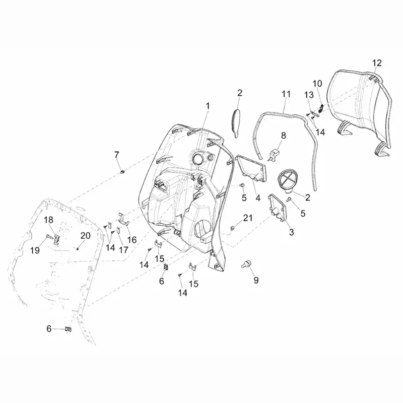 24. Vespa Sprint 50 IGET 4T 3V - Euro4 - 2017-2020 - Onderdelen Binnenbekleding