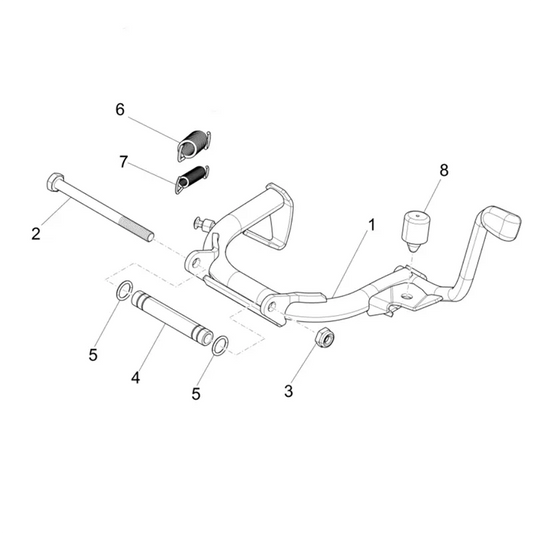 22. Vespa Sprint 50 IGET 4T 3V - Euro4 - 2017-2020 - Onderdelen Middenstandaard