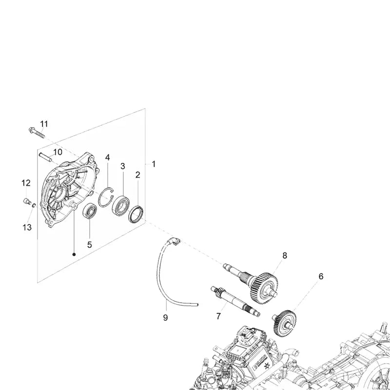 15. Vespa Sprint 50 IGET 4T 3V Euro5 - 45 km/h - 2019-2022 - ZAPCD0101 - Onderdelen Transmissie