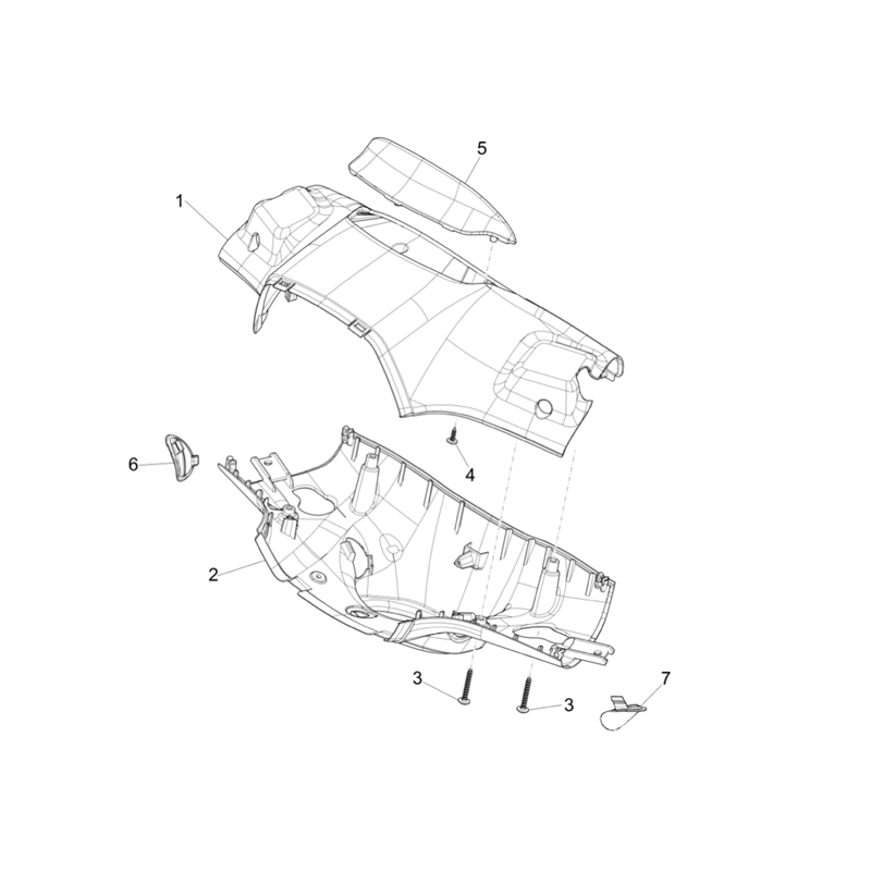36. Vespa Sprint 50 IGET 4T 3V Euro5+ - 2024-2026 - Onderdelen Stuurbekleding