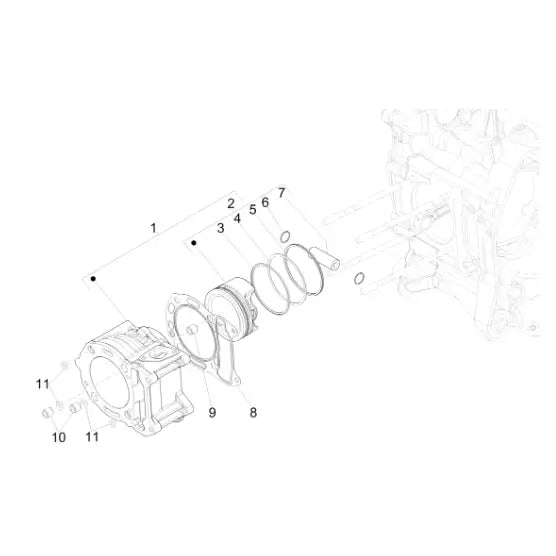 04. Vespa GTS 300 - HPE - Super - ABS - Euro5 - 2020-2022 - Części cylindra - tłoka