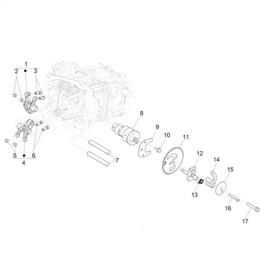 06. Vespa GTS 300 - HPE - Super - ABS - Euro5 - 2020-2022 - Piezas del árbol de levas - Balancín