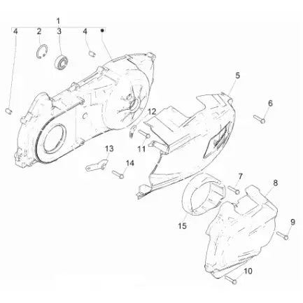 10. Vespa GTS 300 - HPE - Super - ABS - Euro5 - 2020-2022 - Części Pokrywa skrzyni korbowej