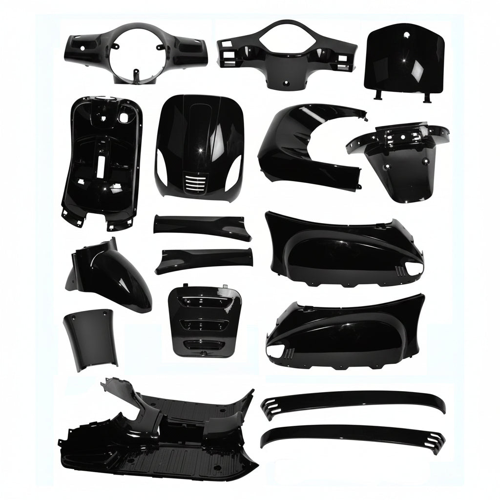 Kit de carenados - 9 piezas - Yamaha Aerox - negro mate - modelo antiguo de Aerox anterior a 2014