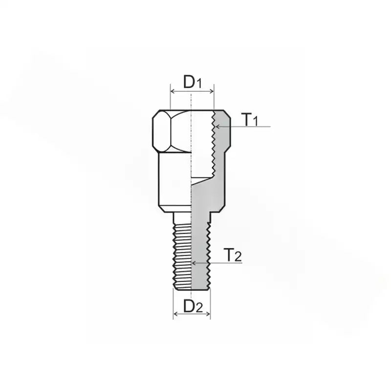 Spiegeladapter - M10 Rechts Draad naar M8 Rechts Draad - Zwart