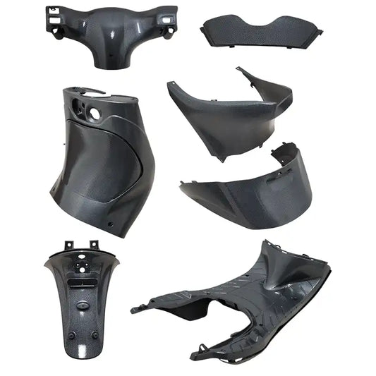 Kit de carénage intérieur Piaggio Zip - 9 pièces - Aspect Carbone