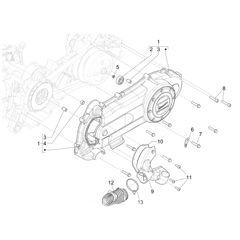 10. Vespa Sprint 50 IGET 4T 3V Euro5+ - 2024-2026 - Części pokrywy miski olejowej