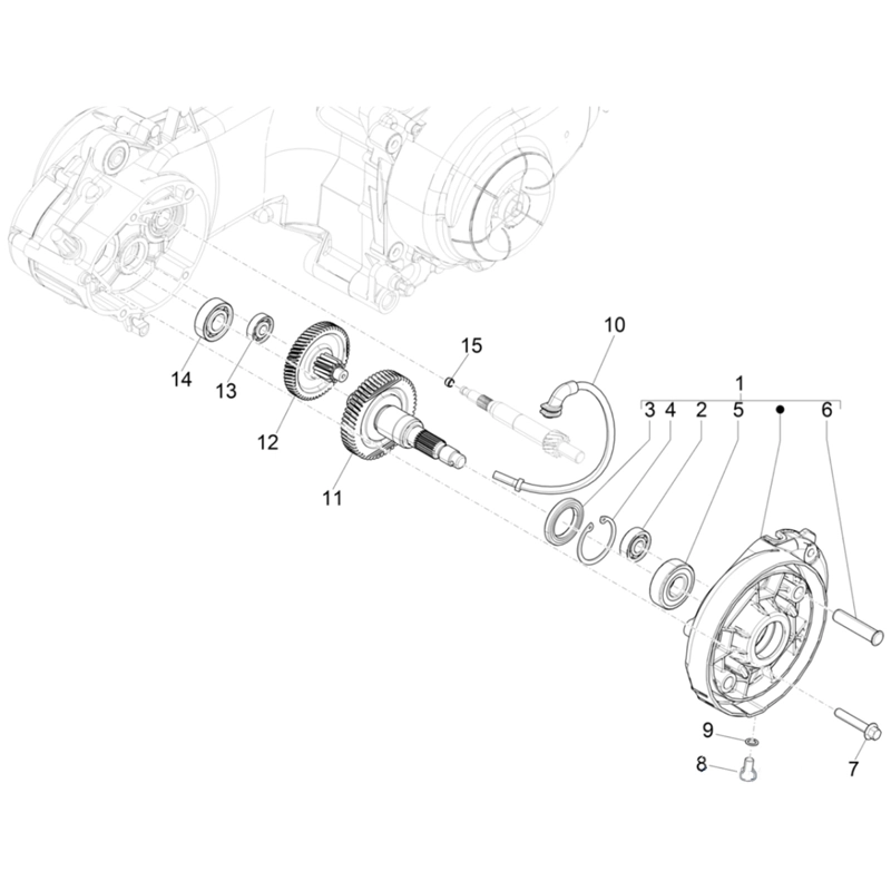15. Vespa Sprint 50 IGET 4T 3V Euro5+ - 2024-2026 - Onderdelen Transmissie