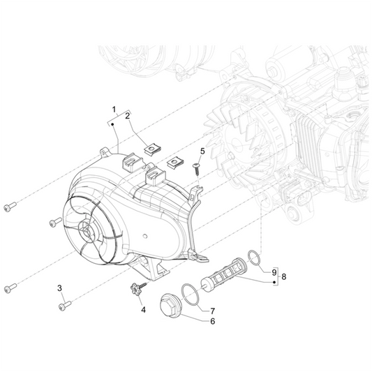 14. Vespa Sprint 50 IGET 4T 3V Euro5+ - 2024-2026 - Onderdelen Waterpomp
