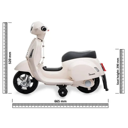 Kinder Vespa Elektrisch - 8.4V Li-Ion - Vanaf 18 maanden - Wit / Creme
