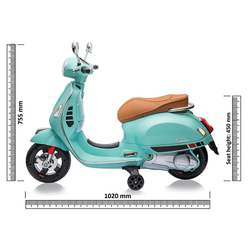 Kinder Vespa GTS Elektrisch - 12V Li-Ion - Vanaf 3 Jaar - Mint Groen