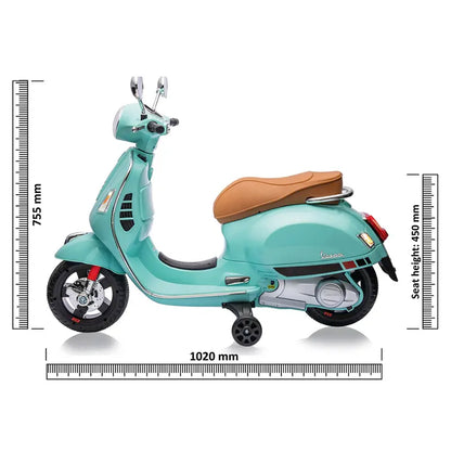 Kinder Vespa GTS Elektrisch - 12V Li-Ion - Vanaf 3 Jaar - Mint Groen