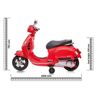 Kinder Vespa GTS Elektrisch - 12V Li-Ion - Vanaf 3 Jaar - Rood